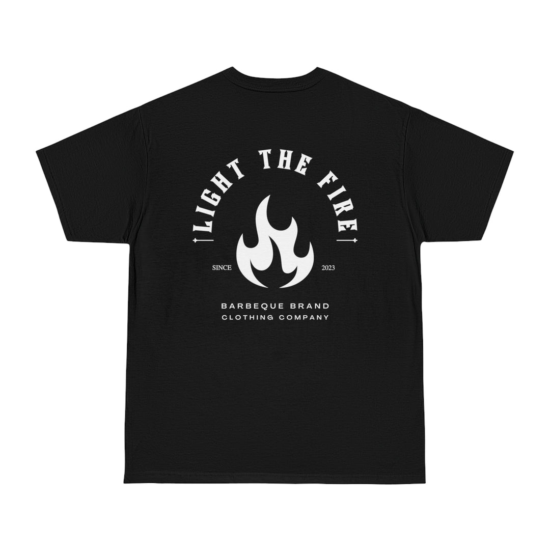 Light The Fire Graphic T-Shirt — Barbecue Flame Logo Tee