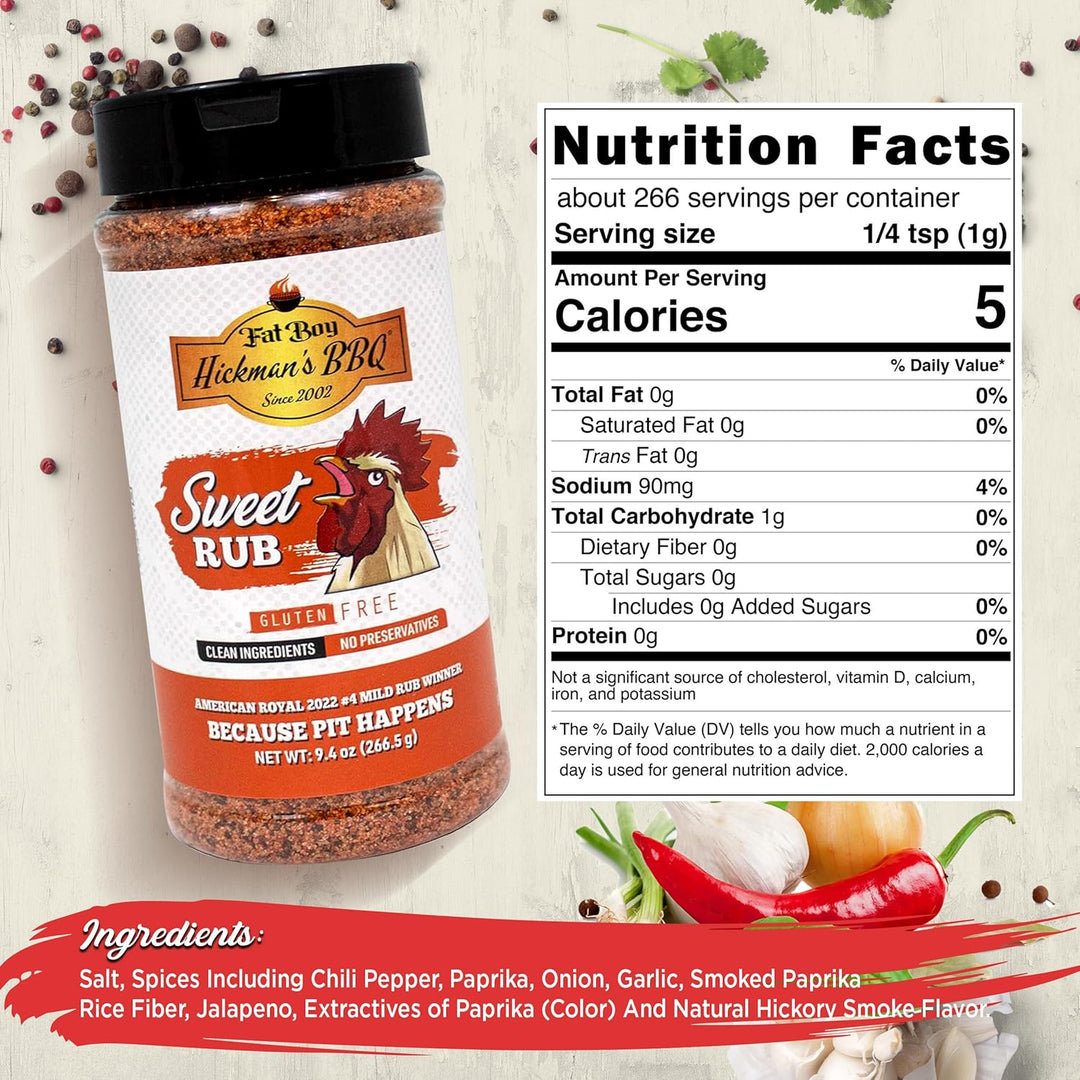 Sweet Natural Gluten Free BBQ Rub 9 oz
