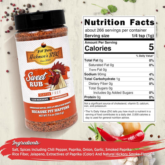 Sweet Natural Gluten Free BBQ Rub 9 oz