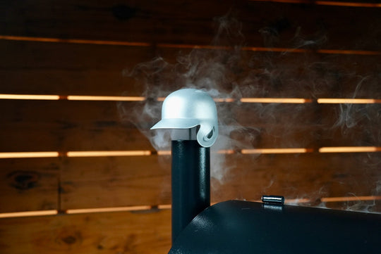 Baseball Batting Helmet BBQ Chimney Cap - Silver | Pimp My Grill®
