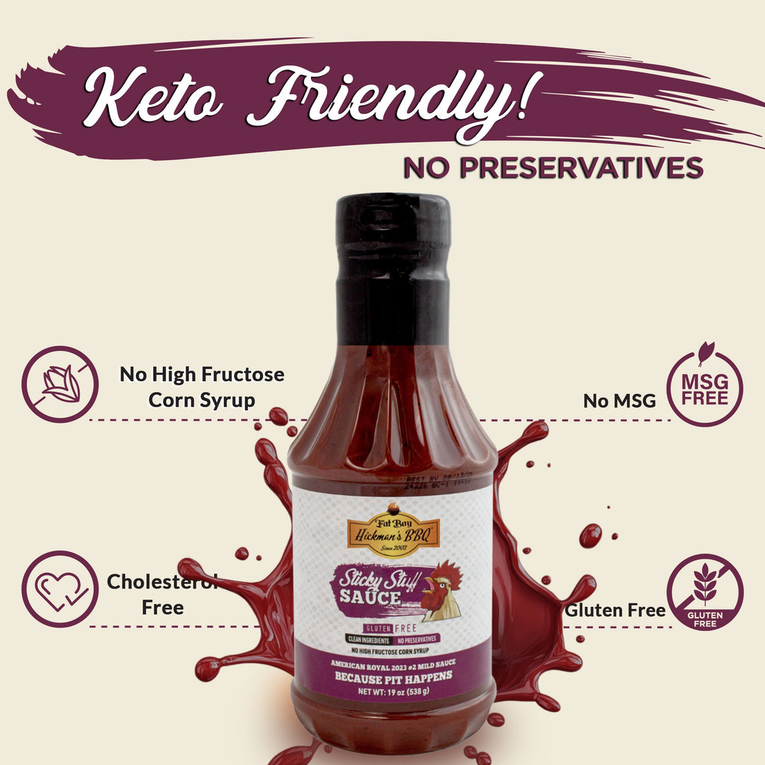 Sticky Stuff Gluten Free Natural BBQ Sauce 19 oz - Pack of 2